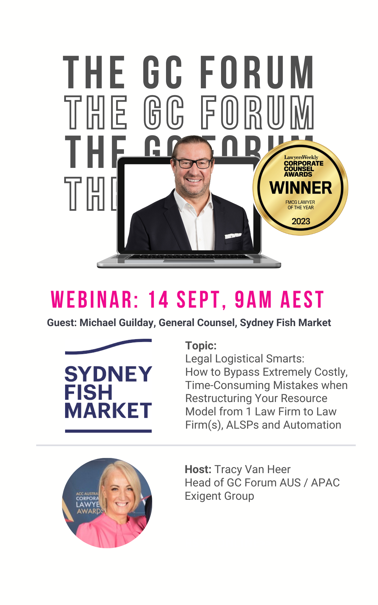GC Forum, Exigent Group, Australia, APAC, Michael Guilday, Tracy Van Heer, The GC Forum